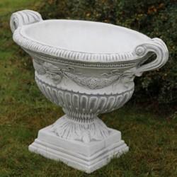 Casa Padrino baroque garden decorative flower pot gray 66 x 60 x H. 54 cm - Magnificent baroque style plant pot - Baroque garden decoration - Baroque decoration accessories