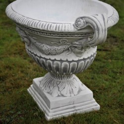 Casa Padrino baroque garden decorative flower pot gray 66 x 60 x H. 54 cm - Magnificent baroque style plant pot - Baroque garden decoration - Baroque decoration accessories