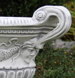 Casa Padrino baroque garden decorative flower pot gray 66 x 60 x H. 54 cm - Magnificent baroque style plant pot - Baroque garden decoration - Baroque decoration accessories
