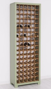 Casa Padrino country style solid wood wine cabinet green / natural 68 x 35 x H. 200 cm - Solid wood wine rack in country style - Solid wood bar furniture - Country style bar furniture