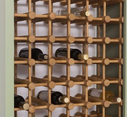 Casa Padrino armadio del vino in legno massello stile country verde / naturale 68 x 35 x A. 200 cm - Scaffale del vino in legno massello in stile country - Mobile bar legno massello stile country