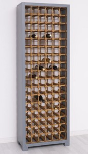 Casa Padrino country style solid wood wine cabinet gray / natural 68 x 35 x H. 200 cm - Solid wood wine rack in country style - Solid wood bar furniture - Country style bar furniture