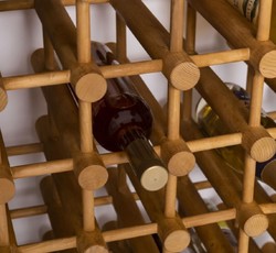 Casa Padrino armadio del vino in legno massello stile country grigio / naturale 68 x 35 x A. 200 cm - Scaffale del vino in legno massello in stile country - Mobile bar legno massello stile country