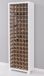 Casa Padrino armadio del vino in legno massello stile country bianco / naturale 68 x 35 x A. 200 cm - Scaffale del vino in legno massello in stile country - Mobile bar legno massello stile country