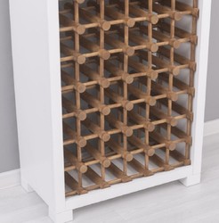 Casa Padrino armadio del vino in legno massello stile country bianco / naturale 68 x 35 x A. 200 cm - Scaffale del vino in legno massello in stile country - Mobile bar legno massello stile country