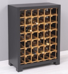 Landhausstil Massivholz Weinschrank Weinregal Schwarz Naturfarben Country Style Solid Wood Wine Cabinet Wine Shelf Black Natural