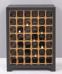 Landhausstil Massivholz Weinschrank Weinregal Schwarz Naturfarben Country Style Solid Wood Wine Cabinet Wine Shelf Black Natural
