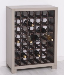 Casa Padrino armadio del vino in legno massello stile country grigio / marrone scuro / nero 68 x 35 x A. 68 cm - Scaffale del vino in legno massello in stile country - Mobile bar in stile country
