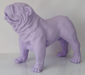 Casa Padrino figurine décorative de luxe chien bouledogue violet clair 85 x 45 x H. 74 cm - Sculpture décorative en résine - Décoration de salon - Figurine animalière décorative de luxe