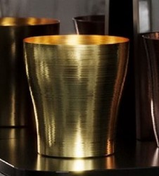 Runder Luxus Kupfer Champagnerkühler Weinkühler Gold Round Luxury Copper Champagne Cooler Wine Cooler Gold