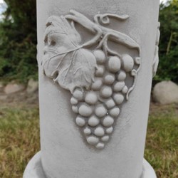 Casa Padrino pilastro barocco grigio Ø 30 x A. 51 cm - Magnifica pilastro da giardino barocco - Pilastro decorativa da giardino - Accessori decorativi per giardini e terrazze barocchi
