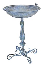 Jugendstil Garten Deko Vogeltränke Vogelbad Antik Blau Art Nouveau Garden Decoration Bird Bath Antique Blue