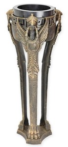 Casa Padrino macetero para decoración de jardín barroco latón antiguo Ø 31,5 x A. 80 cm - Macetero de estilo barroco de hierro fundido - Decoración de jardín barroco - Decoración de patio barroco