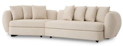 Casa Padrino luxury sofa beige / black 314 x 130 x H. 68 cm - Curved living room sofa - Hotel sofa - Living room furniture - Hotel furniture - Luxury furniture - Luxury furnishings