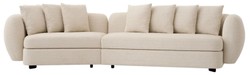 Casa Padrino luxury sofa beige / black 314 x 130 x H. 68 cm - Curved living room sofa - Hotel sofa - Living room furniture - Hotel furniture - Luxury furniture - Luxury furnishings
