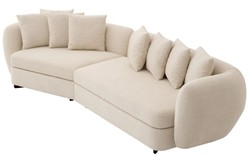 Casa Padrino luxury sofa beige / black 314 x 130 x H. 68 cm - Curved living room sofa - Hotel sofa - Living room furniture - Hotel furniture - Luxury furniture - Luxury furnishings