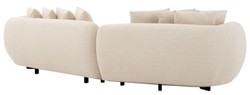 Casa Padrino luxury sofa beige / black 314 x 130 x H. 68 cm - Curved living room sofa - Hotel sofa - Living room furniture - Hotel furniture - Luxury furniture - Luxury furnishings