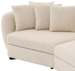 Casa Padrino luxury sofa beige / black 314 x 130 x H. 68 cm - Curved living room sofa - Hotel sofa - Living room furniture - Hotel furniture - Luxury furniture - Luxury furnishings