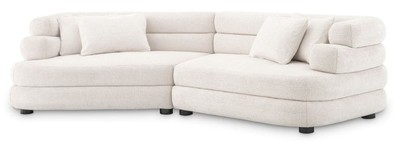 Casa Padrino sofá de lujo blanco / negro 300 x 125 x A. 73 cm - Sofá de salón curvo - Sofá de hotel - Muebles de salón - Muebles de hotel - Muebles de lujo - Interiores de lujo