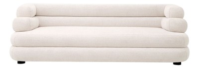 Casa Padrino luxury sofa white / black 220 x 92 x H. 68 cm - Living room sofa - Hotel sofa - Living room furniture - Hotel furniture - Luxury furniture - Luxury furnishings