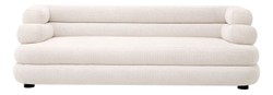 Casa Padrino canapé de luxe blanc / noir 220 x 92 x H. 68 cm - Canapé de salon - Canapé d'hôtel - Meuble de salon - Meuble d'hôtel - Meuble de luxe - Ameublement de luxe