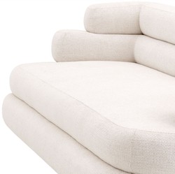 Casa Padrino canapé de luxe blanc / noir 220 x 92 x H. 68 cm - Canapé de salon - Canapé d'hôtel - Meuble de salon - Meuble d'hôtel - Meuble de luxe - Ameublement de luxe