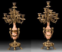 Luxus Barock Bronze Kerzenhalter Set Messing Beige Luxury Baroque Bronze Candle Holder Set Brass Beige