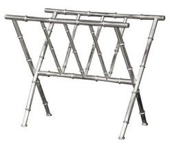 Casa Padrino porte revues de luxe argent 50 x 27 x H. 48 cm - Porte revues en métal - Porte revues décoratif - Accessoires déco