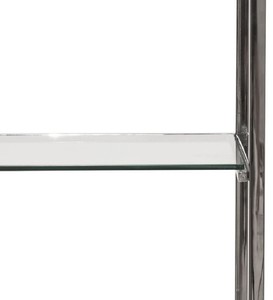 Casa Padrino Regalschrank mit Leiter Silber / Schwarz 220 x 45 x H. 240 cm - Bücherschrank - Wohnzimmer Schrank - Büro Schrank - Wohnzimmer Möbel - Büro Möbel - Luxus Möbel