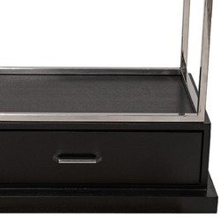Casa Padrino armadio scaffale con scala argento / nero 220 x 45 x A. 240 cm - Armadio per libri - Armadio da soggiorno - Armadio da ufficio - Mobili soggiorno - Mobili ufficio - Mobili di lusso