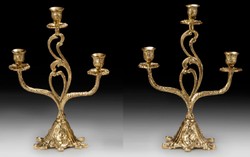 Casa Padrino set di portacandele barocco di lusso oro 26 x A. 36 cm - Portacandele in bronzo stile barocco fatto a mano - Accessori decorativi barocchi - Interni barocchi - Nobile e Magnifico