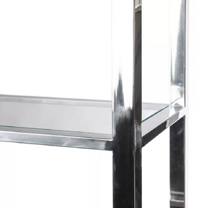 Casa Padrino Regalschrank mit Leiter Schwarz / Silber 219 x 43 x H. 240 cm - Bücherschrank - Wohnzimmer Schrank - Büro Schrank - Wohnzimmer Möbel - Büro Möbel - Luxus Möbel