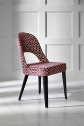 Casa Padrino chaise de salle à manger Art Déco de luxe rouge / blanc / noir 49 x 61 x H. 89 cm - Chaise de cuisine Art Déco avec motif - Meubles de salle à manger - Meubles Art Déco de luxe