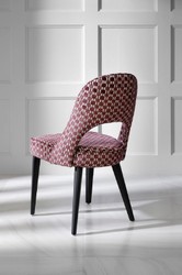 Casa Padrino chaise de salle à manger Art Déco de luxe rouge / blanc / noir 49 x 61 x H. 89 cm - Chaise de cuisine Art Déco avec motif - Meubles de salle à manger - Meubles Art Déco de luxe