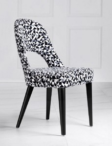 Casa Padrino chaise de salle à manger Art Déco de luxe blanc / gris / noir 49 x 61 x H. 89 cm - Chaise de cuisine Art Déco avec motif - Meubles de salle à manger - Meubles Art Déco de luxe