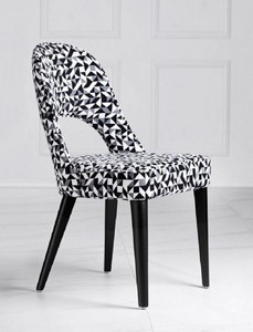Casa Padrino Luxus Art Deco Esszimmer Stuhl 6er Set Weiß / Grau / Schwarz 49 x 61 x H. 89 cm - Art Deco Küchenstühle mit Muster - Esszimmer Möbel - Luxus Möbel - Art Deco Möbel - Luxus Einrichtung
