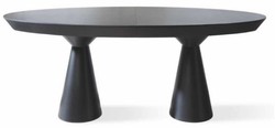 Ausziehbarer Luxus Art Deco Esstisch Matt Schwarz Extendable Luxury Art Deco Dining Table Matt Black