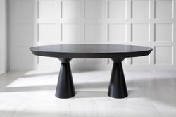 Ausziehbarer Luxus Art Deco Esstisch Matt Schwarz Extendable Luxury Art Deco Dining Table Matt Black