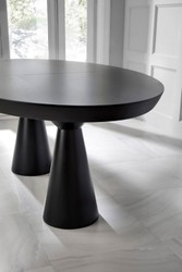 Ausziehbarer Luxus Art Deco Esstisch Matt Schwarz Extendable Luxury Art Deco Dining Table Matt Black