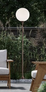Casa Padrino lampadaire d'extérieur de luxe marron / blanc Ø 30 x H. 160 cm - Lanterne de jardin élégante - Éclairage de jardin - Éclairage extérieur - Qualité de luxe - Fabriqué en Italie