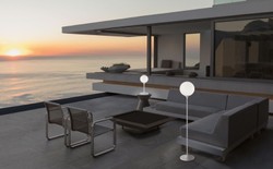 Casa Padrino lampada da terra per esterni di lusso bianco Ø 30 x A. 160 cm - Lanterna da Giardino - Illuminazione Giardino - Illuminazione per Esterni - Qualità di lusso - Fatto in Italia
