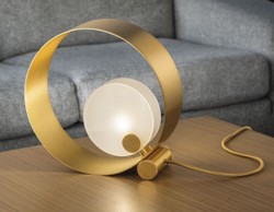 Casa Padrino luxury table lamp gold / white 30 x 11 x H. 30 cm - Metal desk lamp with glass lampshade - Luxury table lamps - Luxury quality - Made in Italy