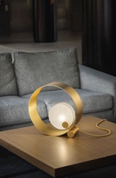 Casa Padrino luxury table lamp gold / white 30 x 11 x H. 30 cm - Metal desk lamp with glass lampshade - Luxury table lamps - Luxury quality - Made in Italy