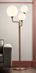 Luxus Stehleuchte Kupfer Beige Luxury LED Lamp Copper Beige