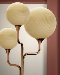 Luxus Stehleuchte Kupfer Beige Luxury LED Lamp Copper Beige