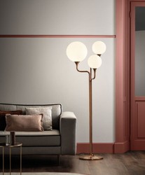 Luxus Stehleuchte Kupfer Beige Luxury LED Lamp Copper Beige