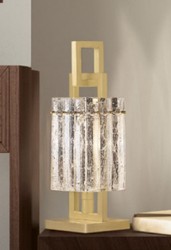 Casa Padrino lampada da tavolo di lusso ottone 15,5 x 15,5 x A. 41,5 cm - Lampada da comodino in metallo con paralume in vetro - Lampade da tavolo di lusso - Qualità di lusso - Fatto in Italia