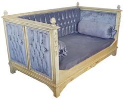 Casa Padrino cama de perro barroco gris / crema - Magnífica cama para perros de estilo antiguo - Muebles barrocos para mascotas - Muebles para perros hechos a mano en estilo barroco