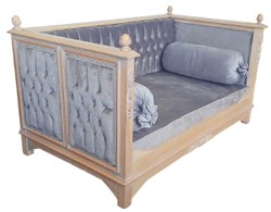 Casa Padrino baroque dog bed gray / natural - Magnificent antique style dog bed - Handmade dog furniture in the baroque style - Baroque pet furniture - Antique style pet furniture