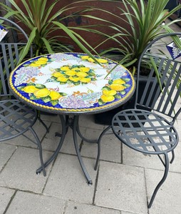 Luxus Jugendstil Schmiedeeisen Lavastein Gartenmöbel Set Luxury Art Nouveau Wrought Iron Lava Stone Garden Furniture Set